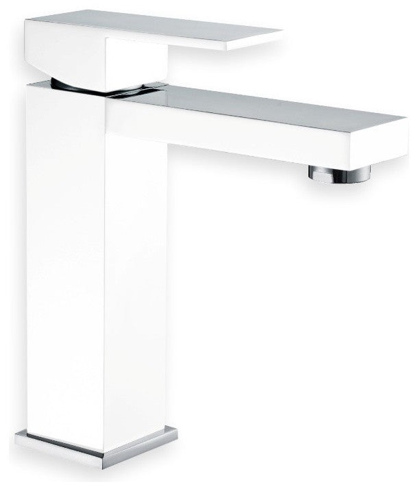 Aquamoon Milan Single Handle Bathroom Faucet, White