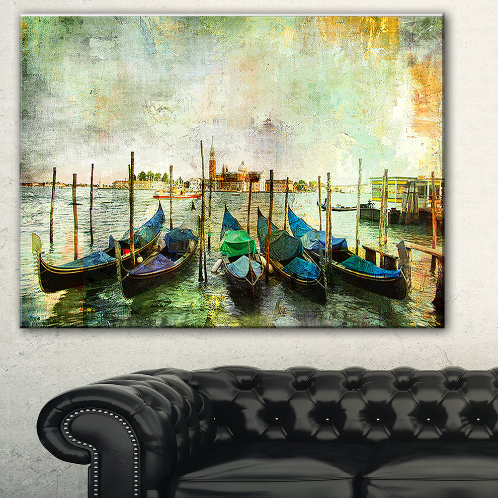 "Venetian Gondolas" Canvas Print