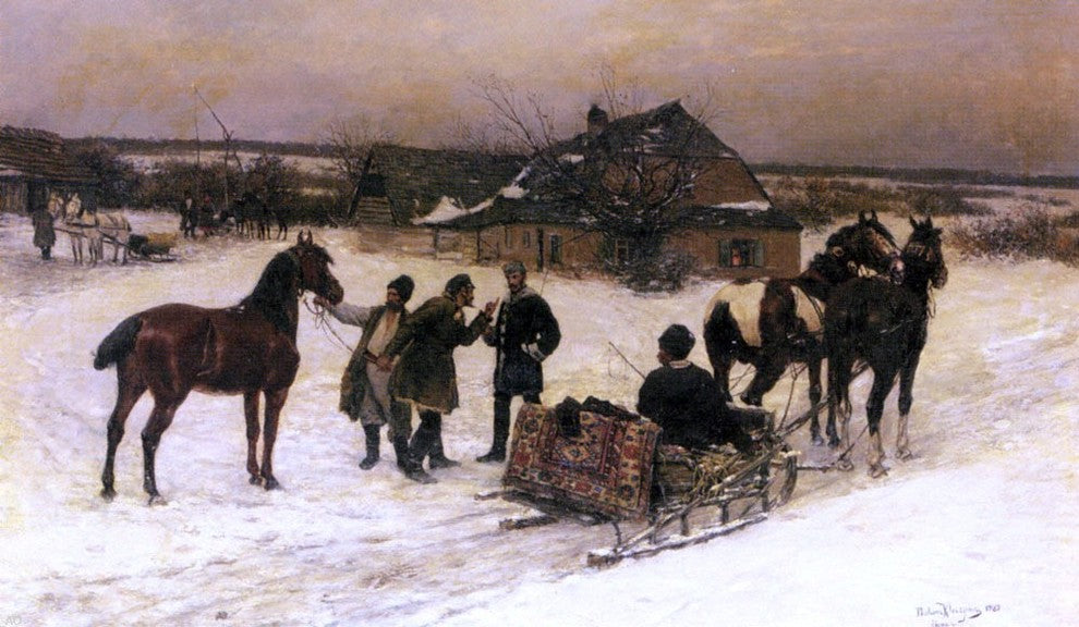 Bodhan Von Kleczynski Waiting to Depart, Gallery Wrapped Canvas Print, 18"x27"