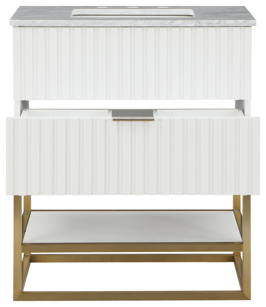Monad Bathroom Vanity, White, 30" Wide