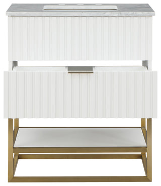 Monad Bathroom Vanity, White, 30" Wide