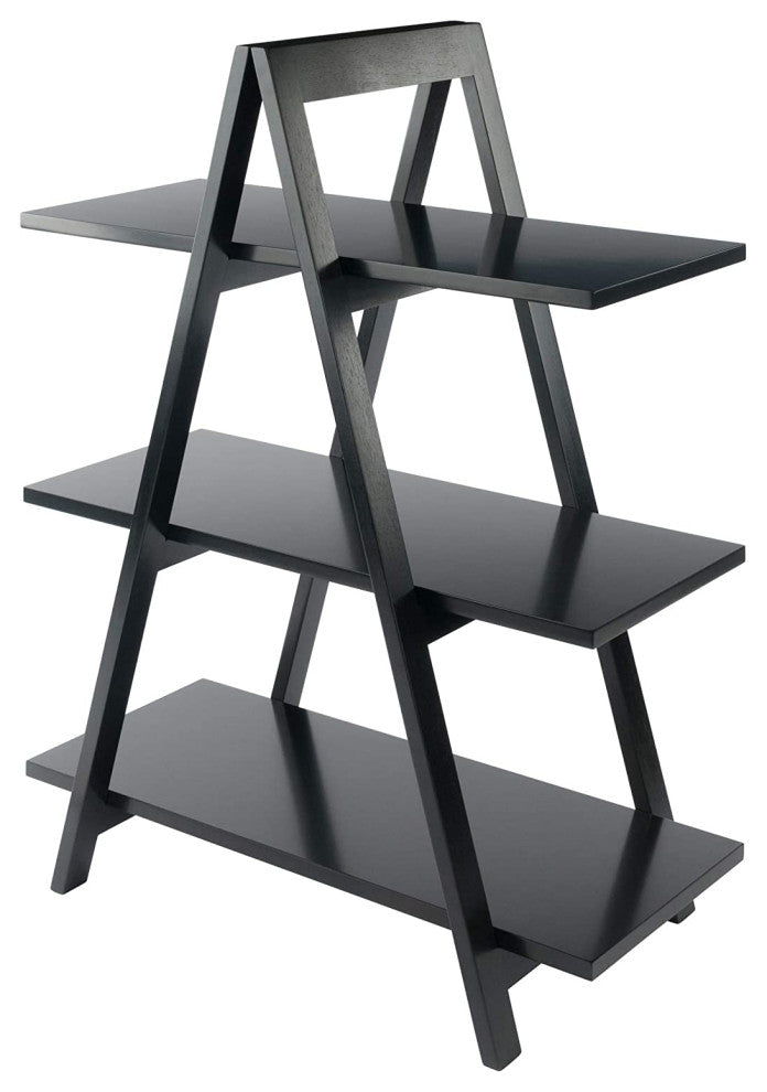 Modern A-frame 3-tier Shelving, Black