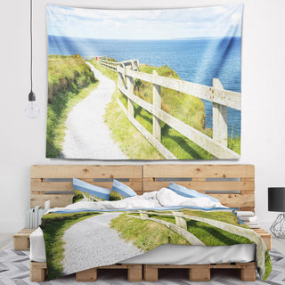 Cliff Walk on Wild Atlantic Way Landscape Wall Tapestry, 60"x50"