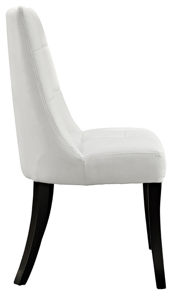 Modern Contemporary Kitchen Vinyl Dining Chair Set of 2 White