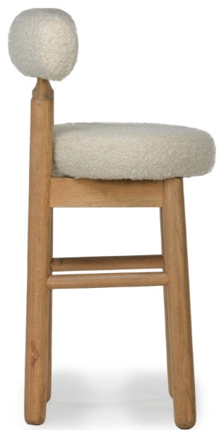 Centro Upholstered Oak Counter Stool - Natural