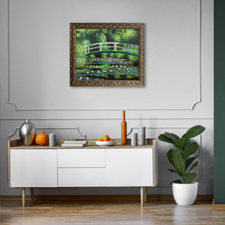 Japanese Bridge, Elegant Gold Frame 20"x24"