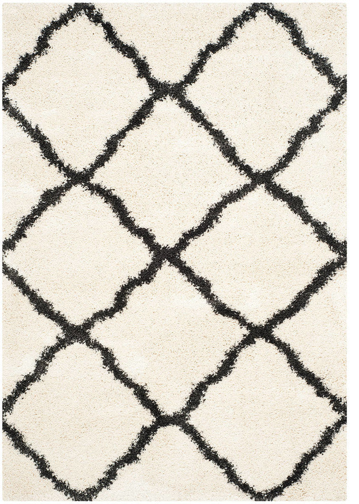 Safavieh Belize Shag Sgb489B Shag Rug, Ivory/Charcoal, 2'3"x5'0"