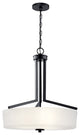 Kichler 52234BK Three Light Pendant, Black Finish