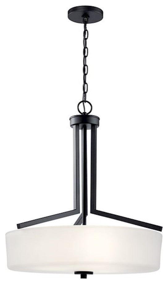 Kichler 52234BK Three Light Pendant, Black Finish