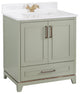 Albia Collection 30" Bathroom Vanity With Sink, Mirror, Countertop, Green