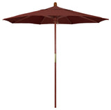 7.5' Square Push Lift Wood Umbrella, Terrace Adobe Olefin
