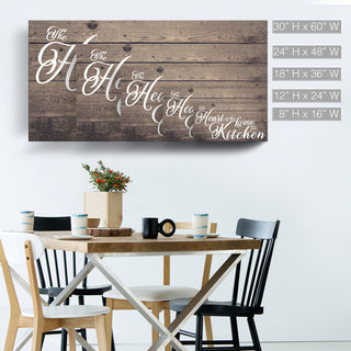 Where the Heart is Wrapped Canvas Kitchen Wall Art, 30"x60"