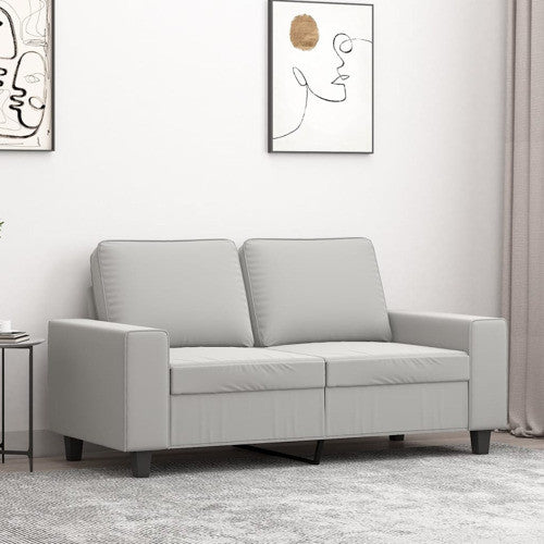 vidaXL Sofa Upholstered Love Seat Sofa for Leisure Light Gray Microfiber Fabric