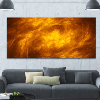 Brown Fractal Abstract Pattern, Oversized Abstract Canvas Art Print, 60x28