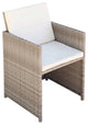 Patio Chairs 2 pcs with Cushions and Pillows Poly Rattan Beige