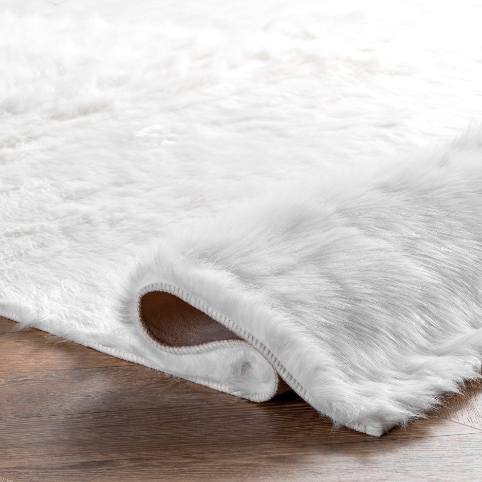 Nuloom Drummond Shag Area Rug, Ivory 5'x7'