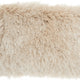 Beige Super Shaggy Throw Pillow