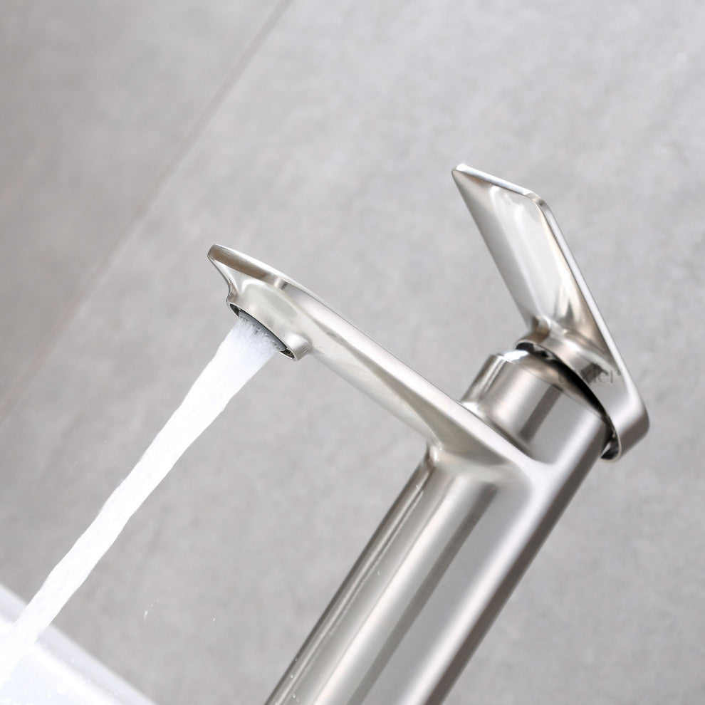 Luxier BSH07-S Single-Handle Bathroom Faucet with Drain, Brushed Nickel