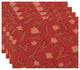 18"x14" Spring Blooms, Floral Print Placemat, Coral, Set of 4