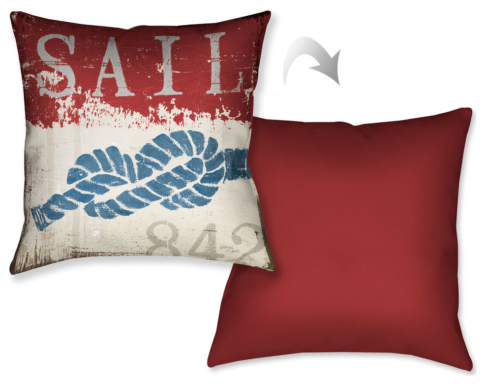 Laural Home Nautical Sail 18" X 18" Indoor Decorative Pillow