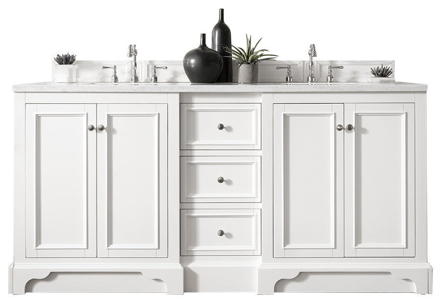 De Soto 72" Double Vanity, Bright White, Base Only