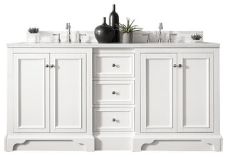 De Soto 72" Double Vanity, Bright White, Base Only