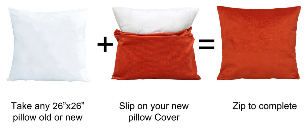 Milliken Plush Pillow Shell 2 Piece Set, Burnt Orange, 26" X 26"