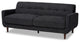 Gilroy Mid-Century Modern Upholstered Sofa, Dark Gray