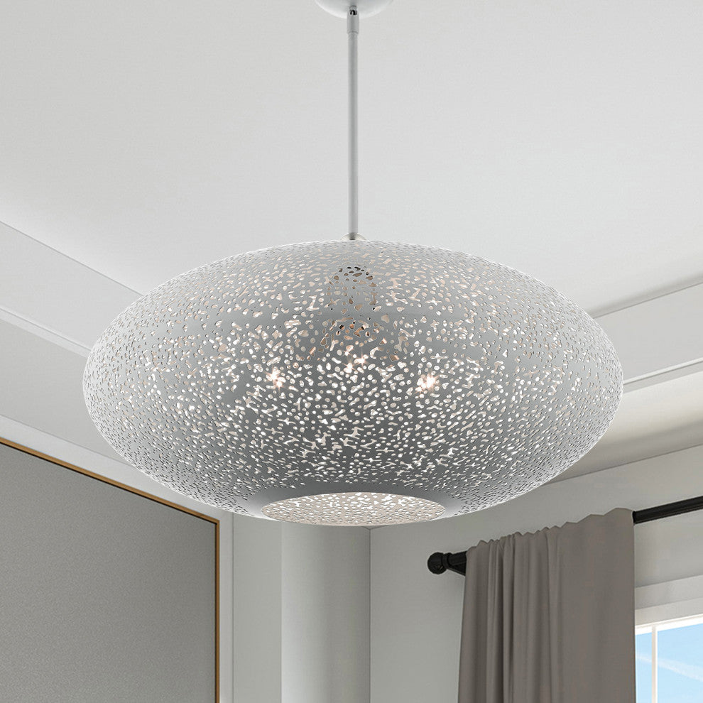 Livex Lighting Charlton 3 Light Nordic Gray, Brushed Nickel Accents XL Pendant