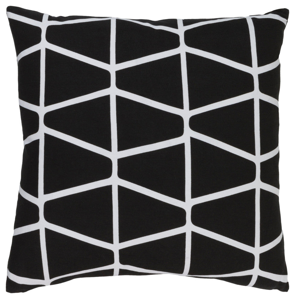 Surya Somerset SMS-034 22"x22" Pillow Cover, Black/White