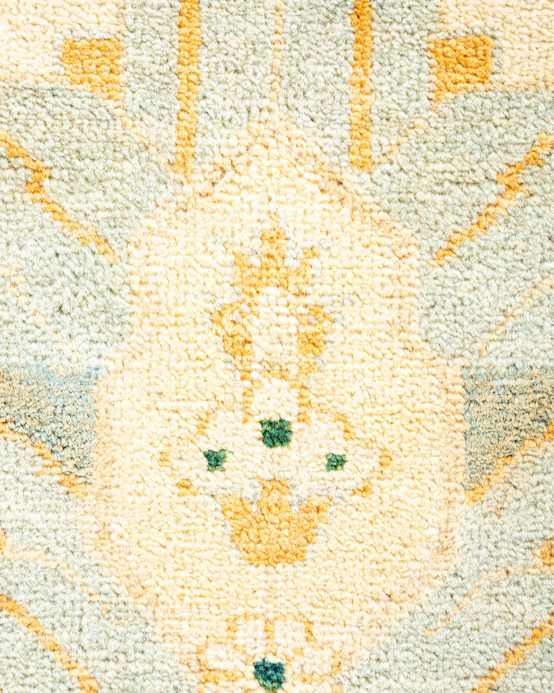 Eclectic, One-of-a-Kind Hand-Knotted Area Rug Ivory, 9' 1" x 12' 4"