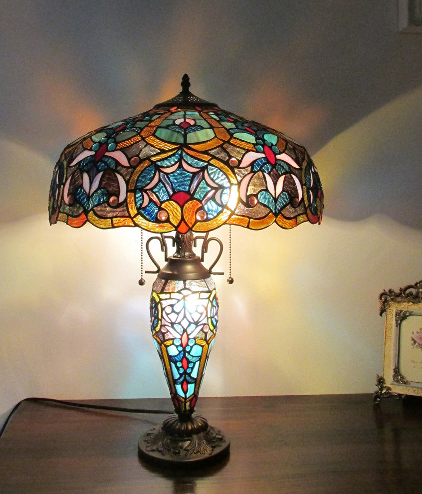 Sadie 3-Light Victorian Double Lit Table Lamp