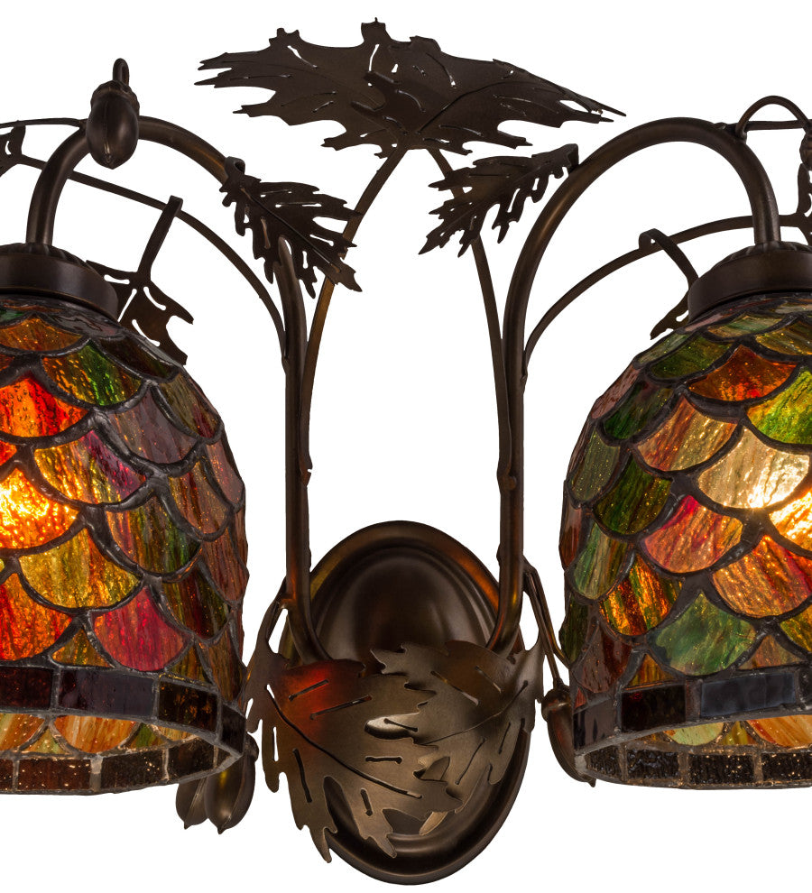 18W Oak Leaf & Acorn 2 LT Wall Sconce