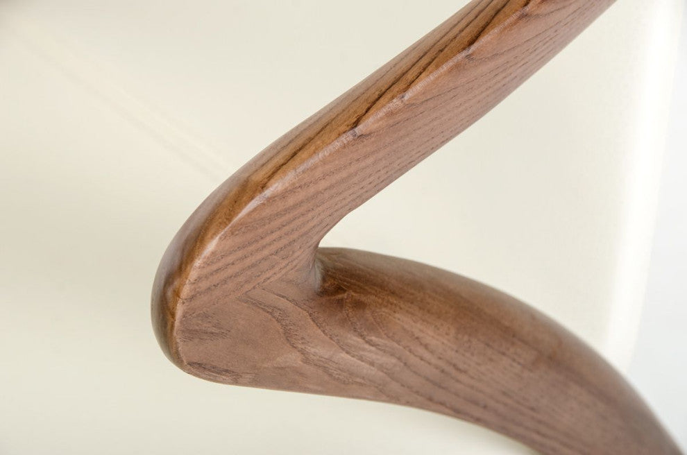Falcon Dining Chair, Walnut and Cream, Wood and Leatherette