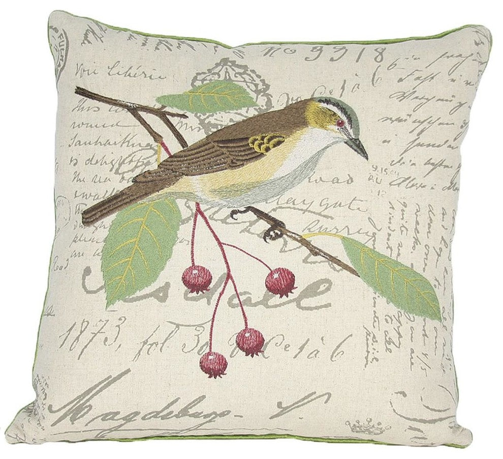 Avian Collection Feather/Down Filled Decorative Pillow Sham, Brown Bird