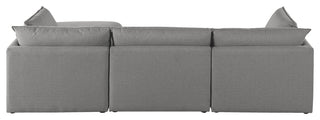 Mackenzie Linen Textured Fabric 4-Piece Modular L-Shaped Sectional, Grey