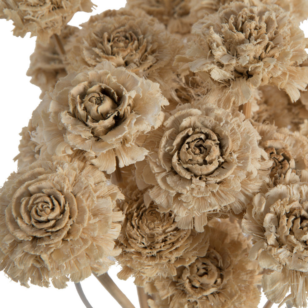 Vickerman Natural Botanicals 1.57" Cedar Rose, Bleached, 18"