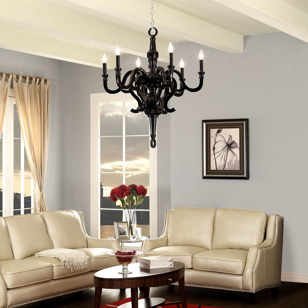 Modern Contemporary Living Dining Room Ceiling Light Chandelier, Black