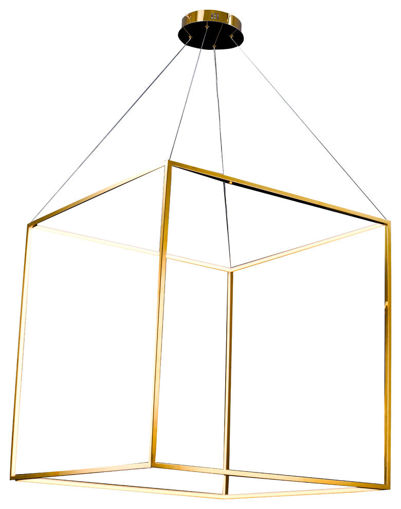 Floating LED Box in Stainless Steel Gold Frame