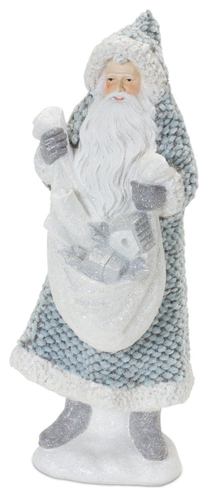 Santa With Sweater Coat Figurine, 2-Piece Set