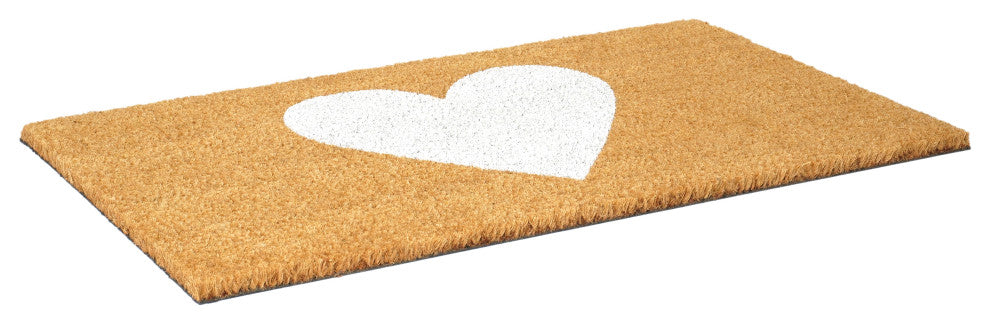 Calloway Mills White Heart Doormat, 24x48