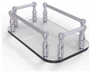 Vanity Top Glass Guest Towel Tray, Satin Chrome