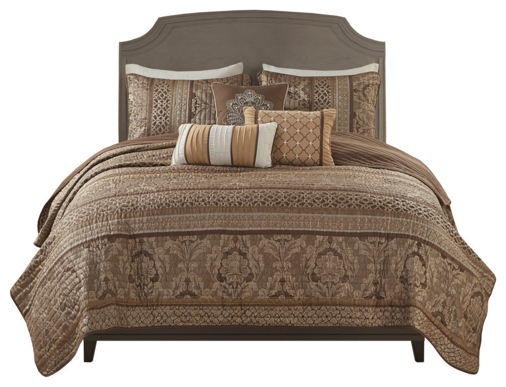 Madison Park Jacquard Coverlet 6-Piece Set, King