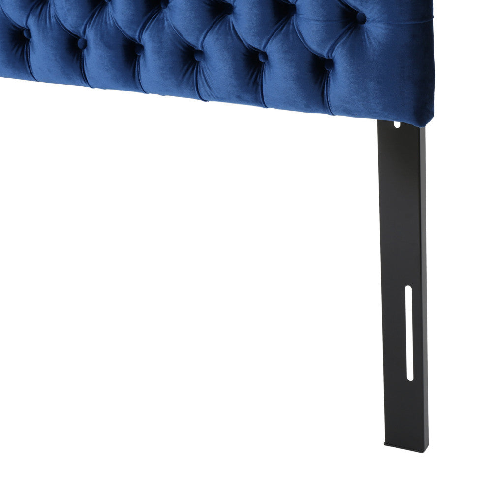 GDF Studio Hunter Tufted Fabric Queen/ Full Headboard, Navy Blue