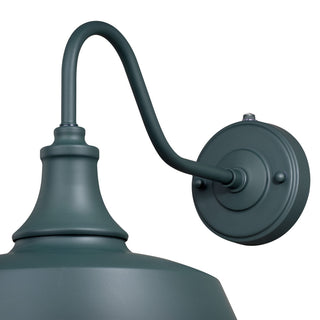 Dorado 1 Light Barn Outdoor Wall Lantern, Hunter Green/White, 12"x11.5"x18"