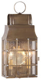 Colonial Outdoor Lantern With Seedy Glass, Weathered Brass