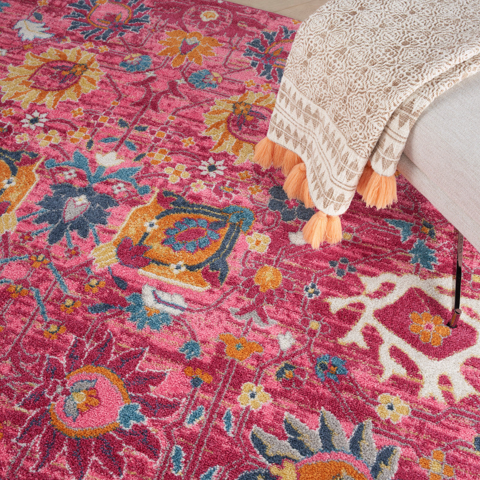 Nourison Passion 8' x Round Fuchsia Bohemian Indoor Area Rug