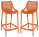 Home Square Patio Counter Stool in Orange Finish - Set of 2