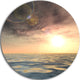 Dark Sky With Clouds At Sunset, Beach Disc Metal Artwork, 23"