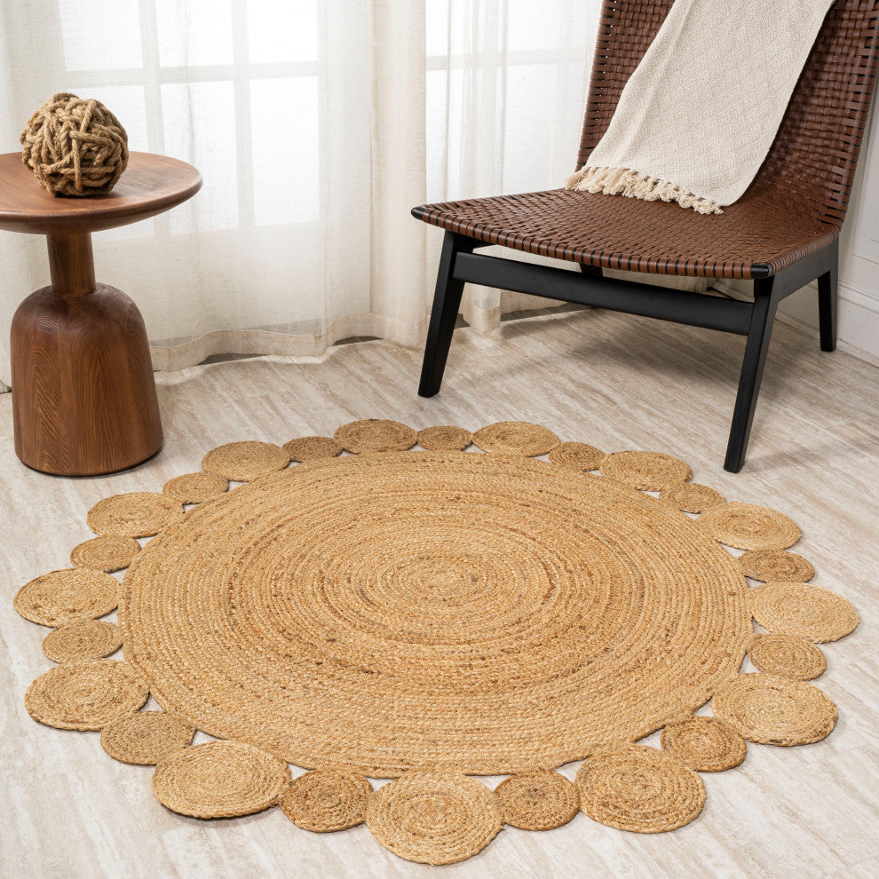 Eden Round Natural Jute Hippie Circle, 5' Round